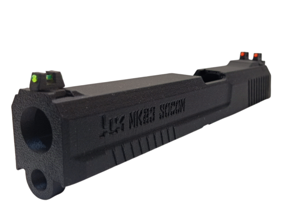 Corredera H&K MK23 SOCOM - Tokyo Marui y Saigo Defense STTI en Polímero Reforzado con Fibra de Carbono - Alzas en Fibra Óptica - Imagen 2