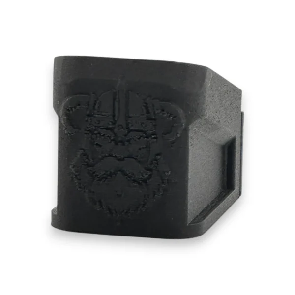 Logotipo de Viking Layer Forge grabado en la parte frontal del base pad para Glock.