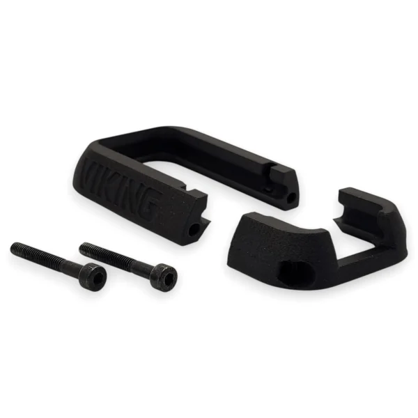 Despiece del magwell para HK416 AEG airsoft, mostrando el cuerpo principal y el pasador de fijación incluidos en el pack.