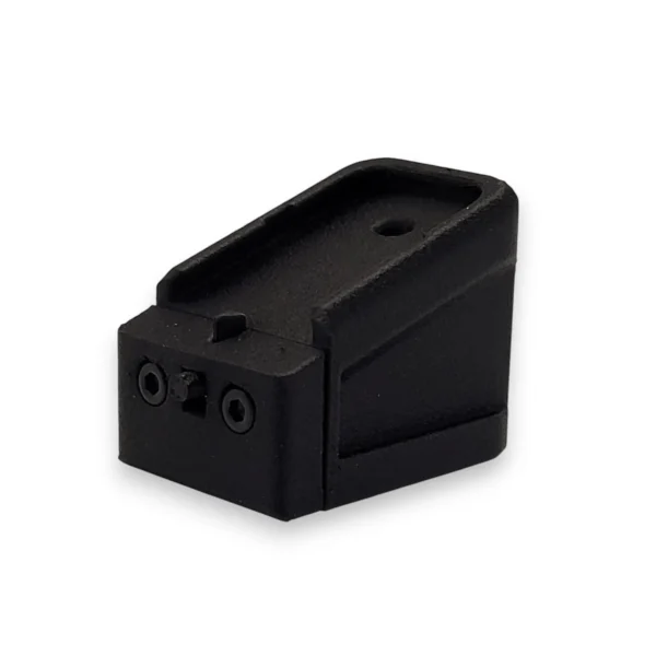 Vista isométrica del bumper reforzado para cargadores de Glock VFC y Umarex GBB